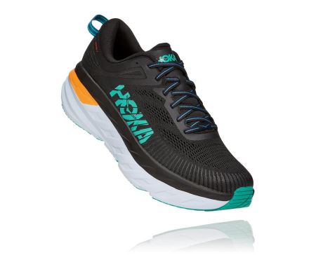 Hoka One One Bondi 7 - Adidasi Alergare Largi Barbati Negrii | RO-jWS613X